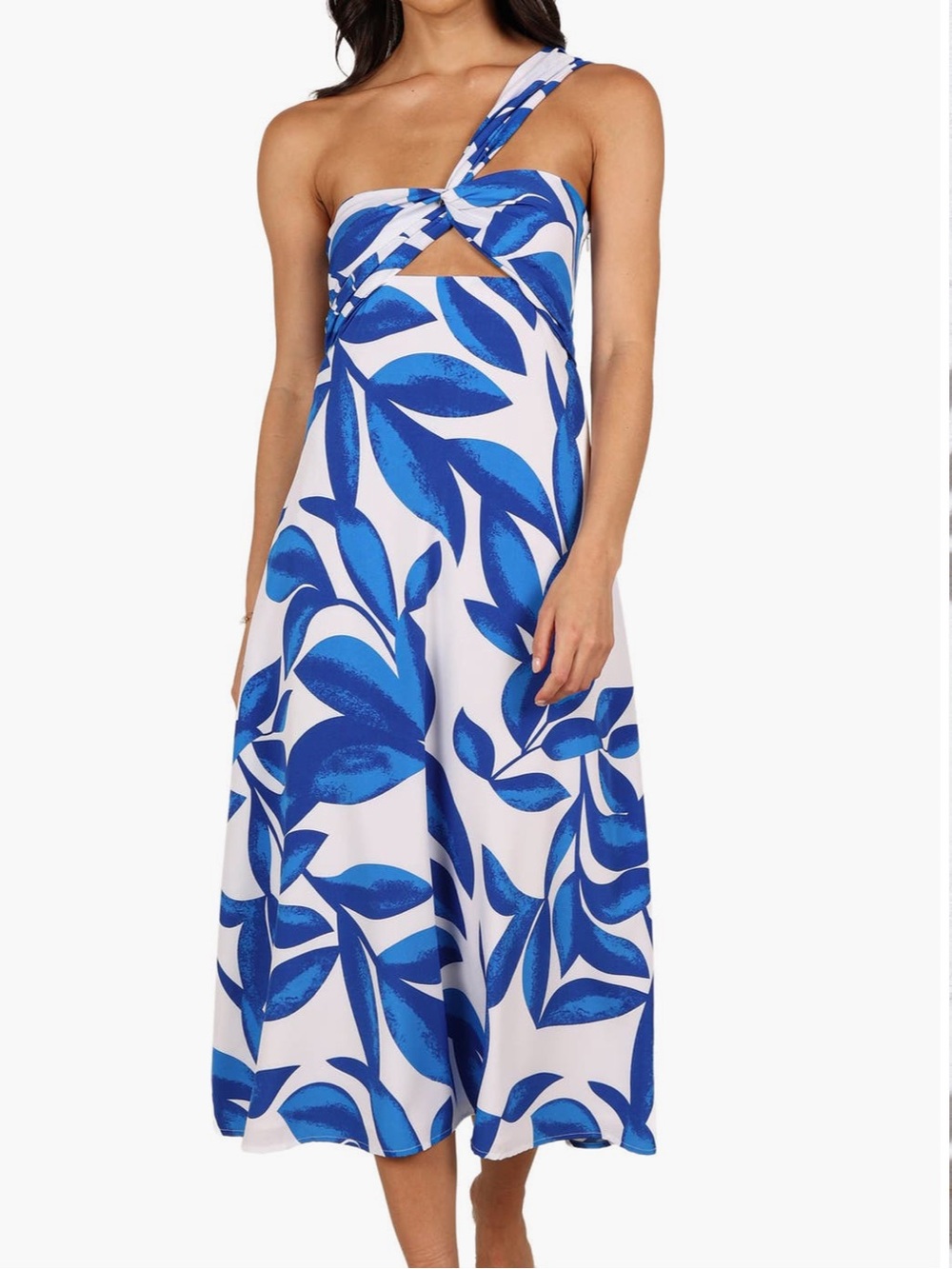 Petal & Pup Freddie Cutout One-Shoulder Midi Dress Size Small